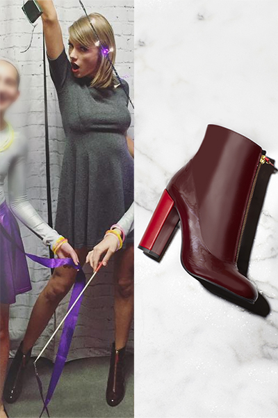As seen on Taylor Swift - Wine Ankle Boots