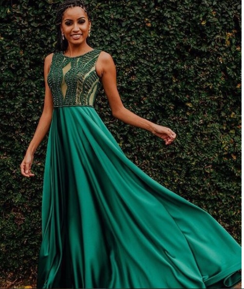 vestido de festa verde