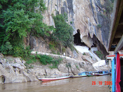 Reaching Pak Ou caves near Luang Prabang