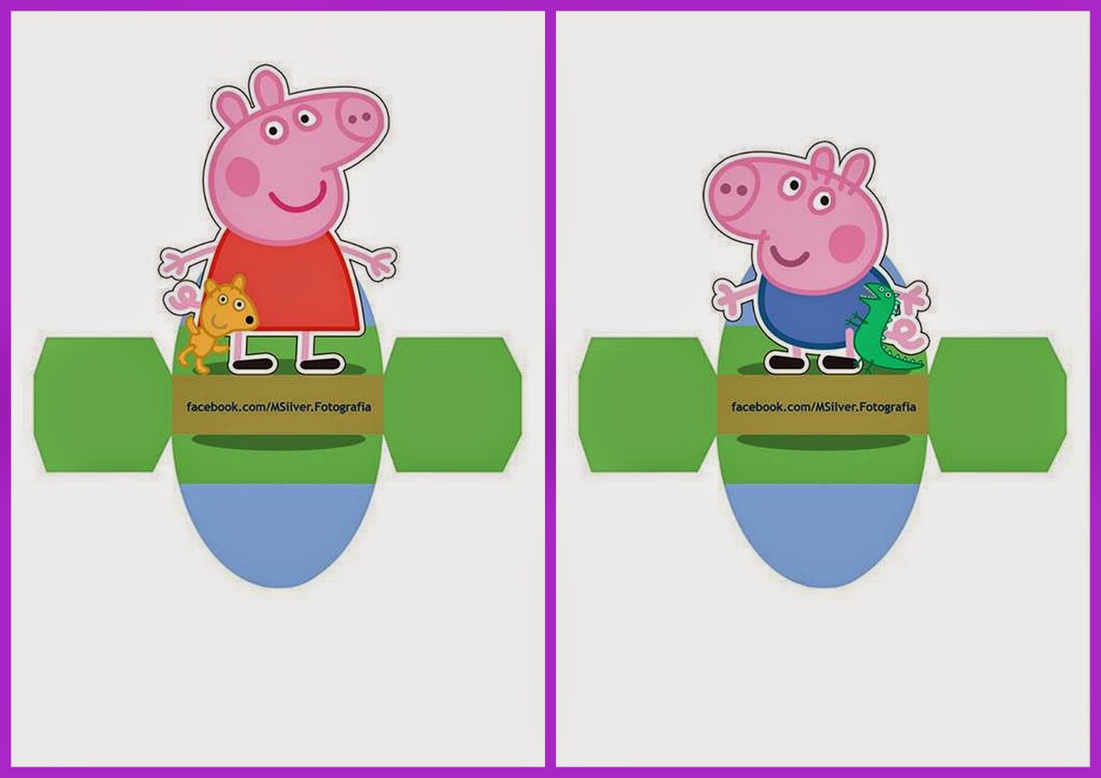 Peppa and Pig Free Printable Dress Shaped Boxes.