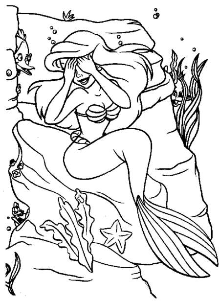 Coloring Ariel The Mermaid Ariel the Little Mermaid Coloring Pages gtgt Disney Coloring