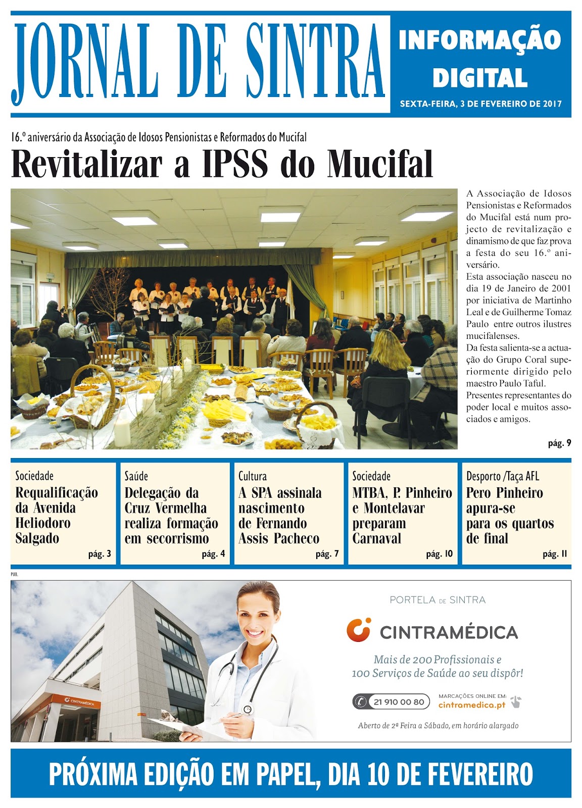 Capa da edição de 03-02-2017 Capa da edição de 03-02-2017