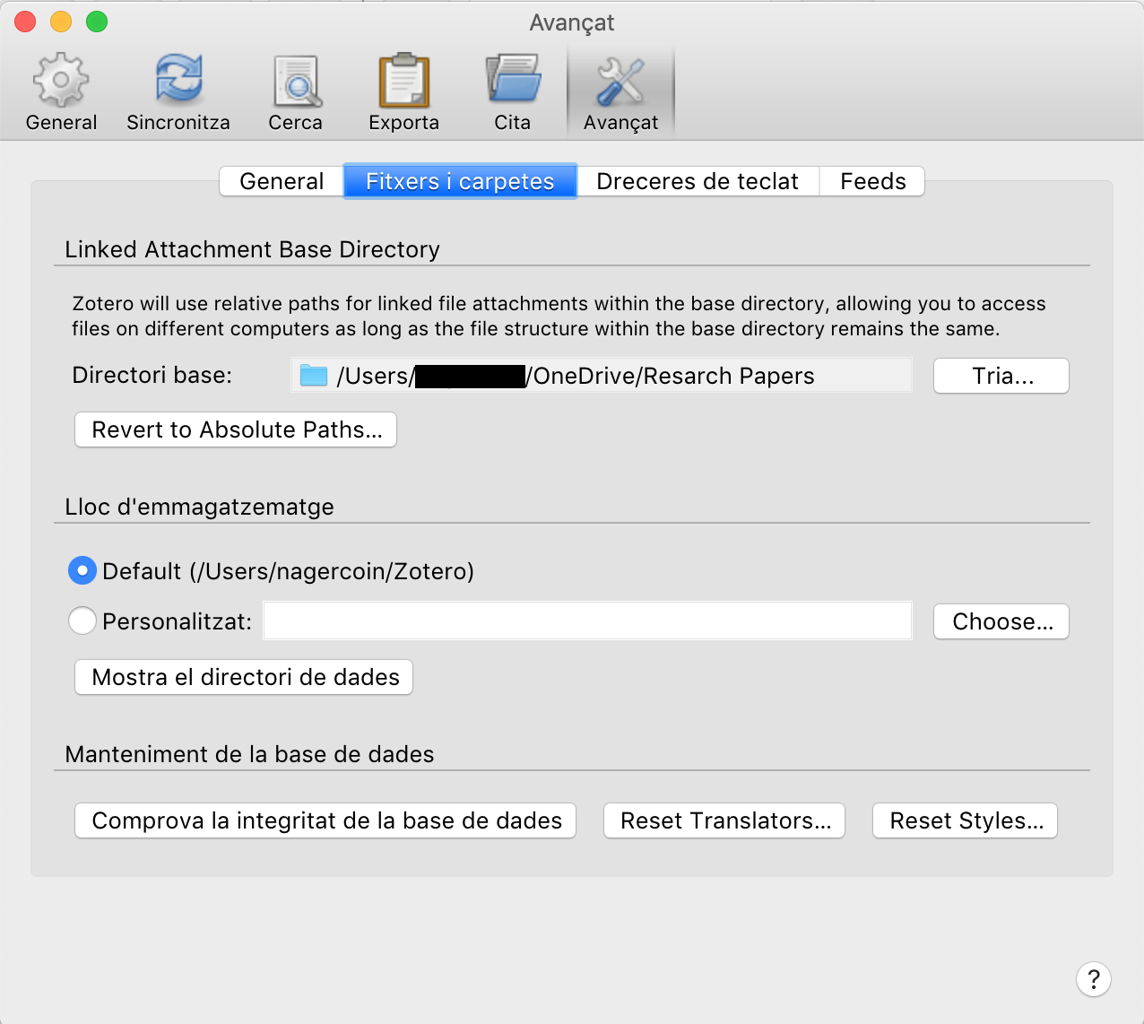Configuring external storage of Zotero Bites of my Life
