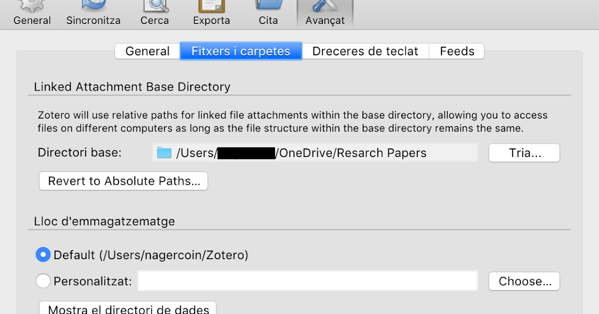 Configuring external storage of Zotero Bites of my Life