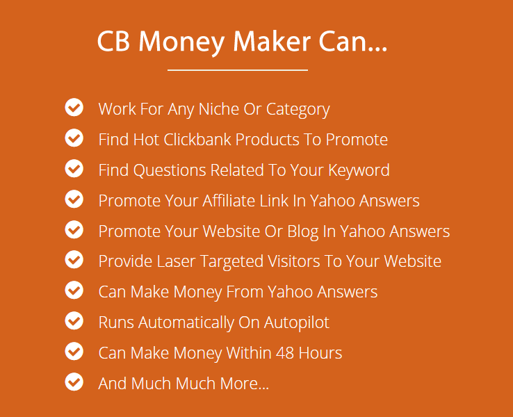 ClickBank Money Maker Software Features