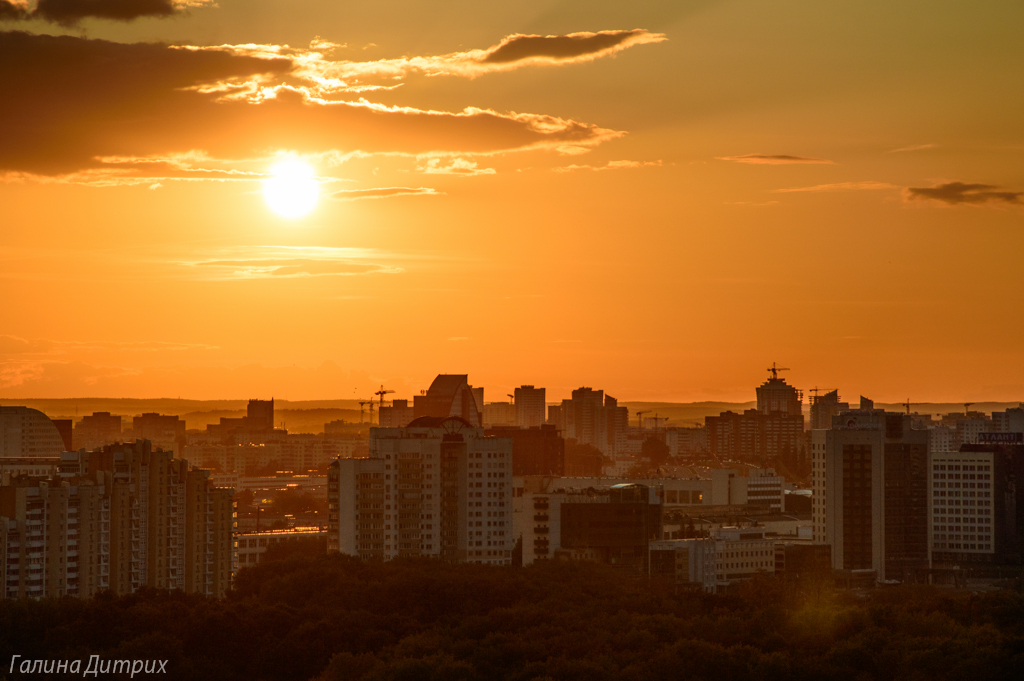 Закат над Минском фото