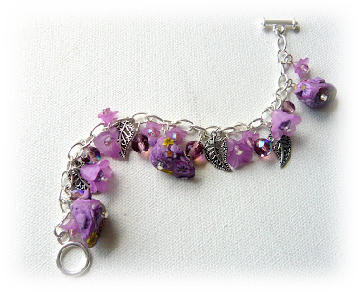 Lilac Millefiori Bird Charm Bracelets