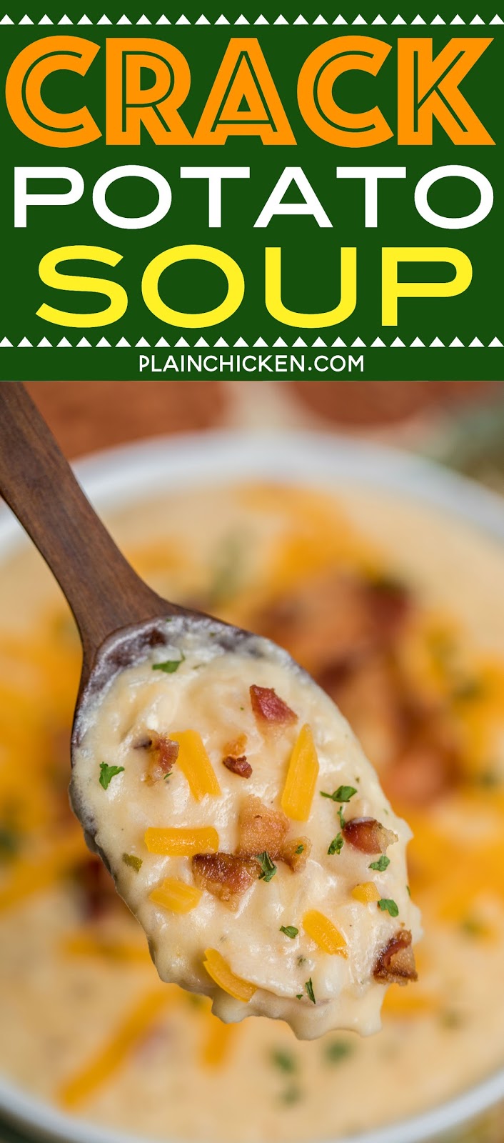 Slow Cooker Crack Potato Soup Plain Chicken
