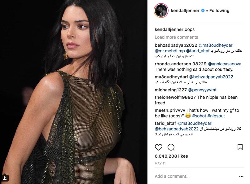 Kendall Jenner goes braless in sheer dress at Cannes