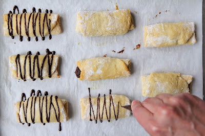Decorating Chocolate Croissants from Learning to Bake Allergen-Free is easy!