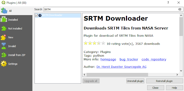 QGIS SRTM Downloader Plugin