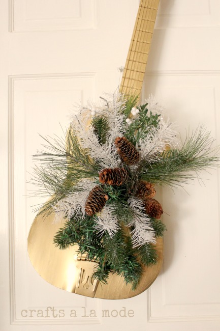 Christmas guitar door decoration