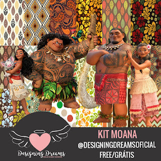 kit digital moana png e papéis digitais