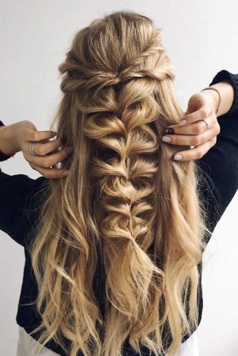 Half Up Half Down Romantic Prom Night Hairstyles Stylish Fashion Zoo