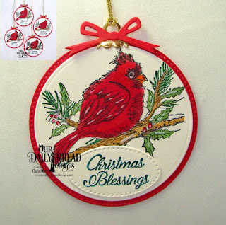 Our Daily Bread Designs, Winter cardinal, circle ornaments, pierced circles, circles, Designed by Chris Olsen
