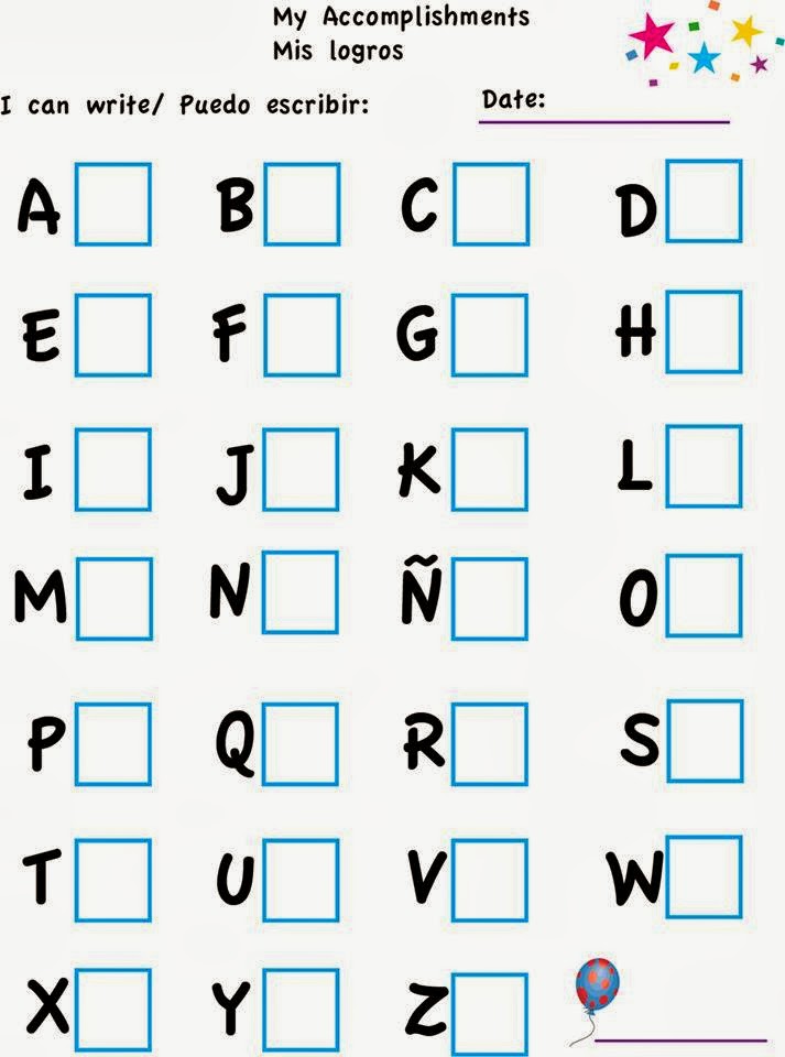 Checklist - Learn to write ABCs