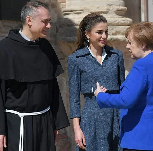Queen Rania, German Chancellor Angela Merkel, Italian Prime Minister Giuseppe Conte