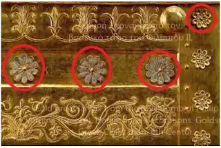 Decorații pe obiect de aur, la Verghina, în mormântul socotit a fi al lui Filip II