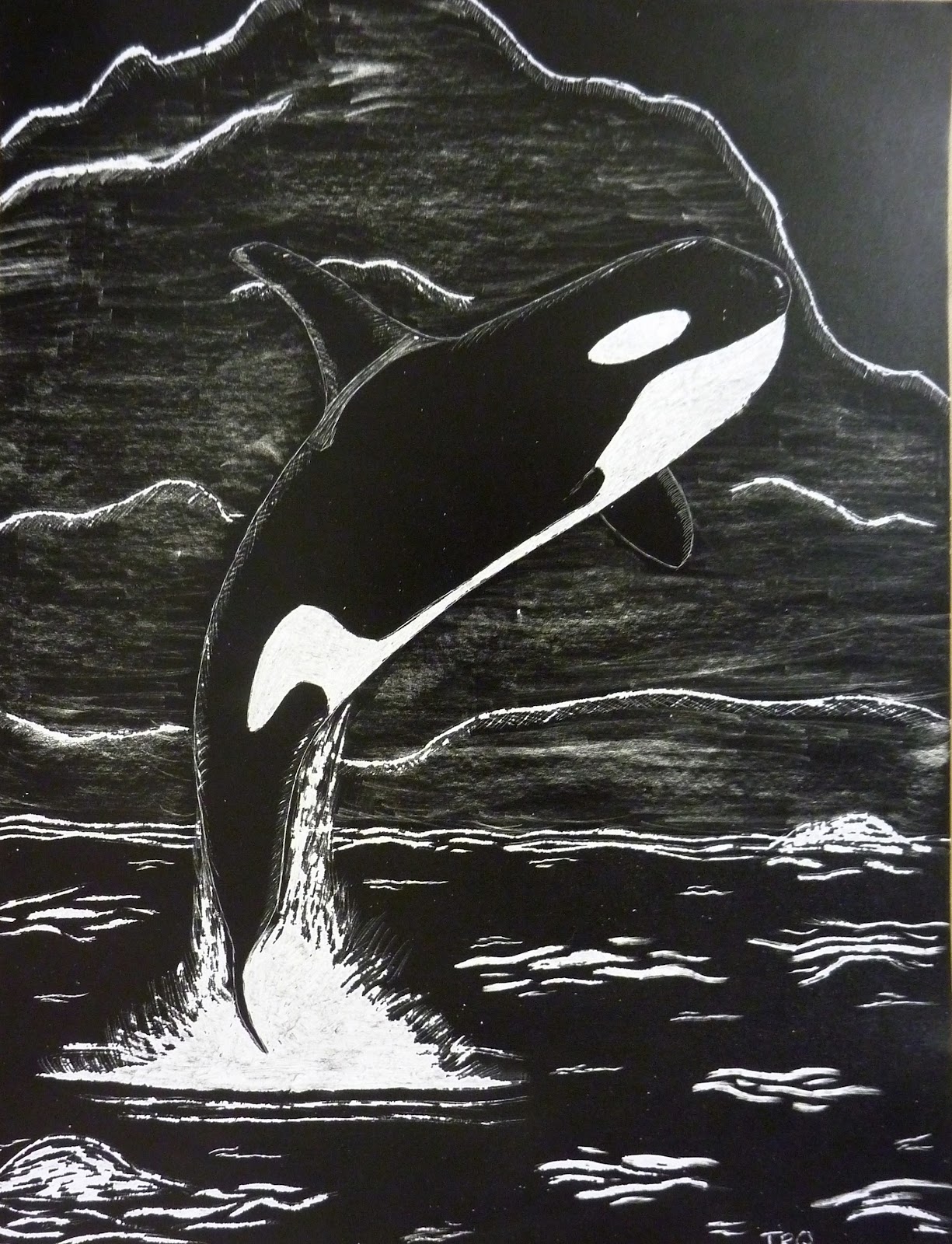 Splatters and Smudges Scratchboard Art (2010)