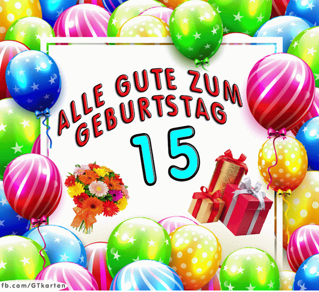 15 Jahre Geburtstagsgrußkarte HBDAY.ART/DE