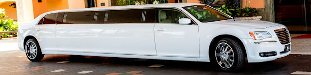 Stretchlimousine Chrysler 300 weiß. Hochzeitsauto mieten. Limousinenservice.
