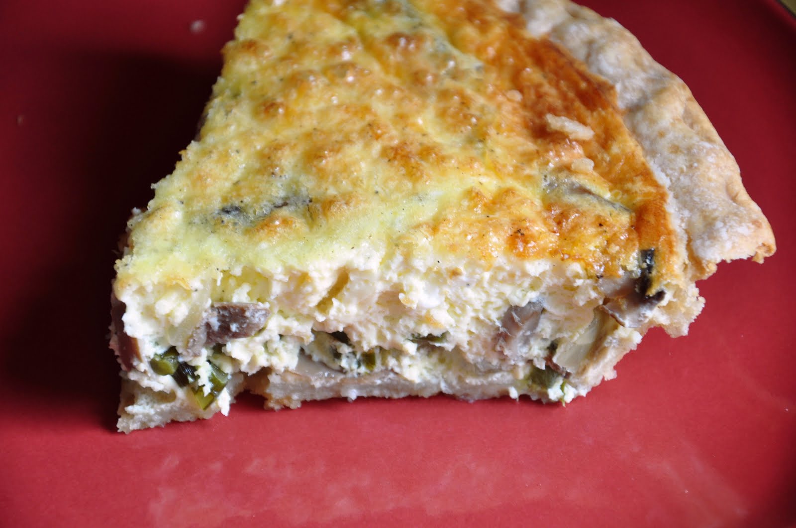 In the Pines Garlic Scape and Mushroom Quiche