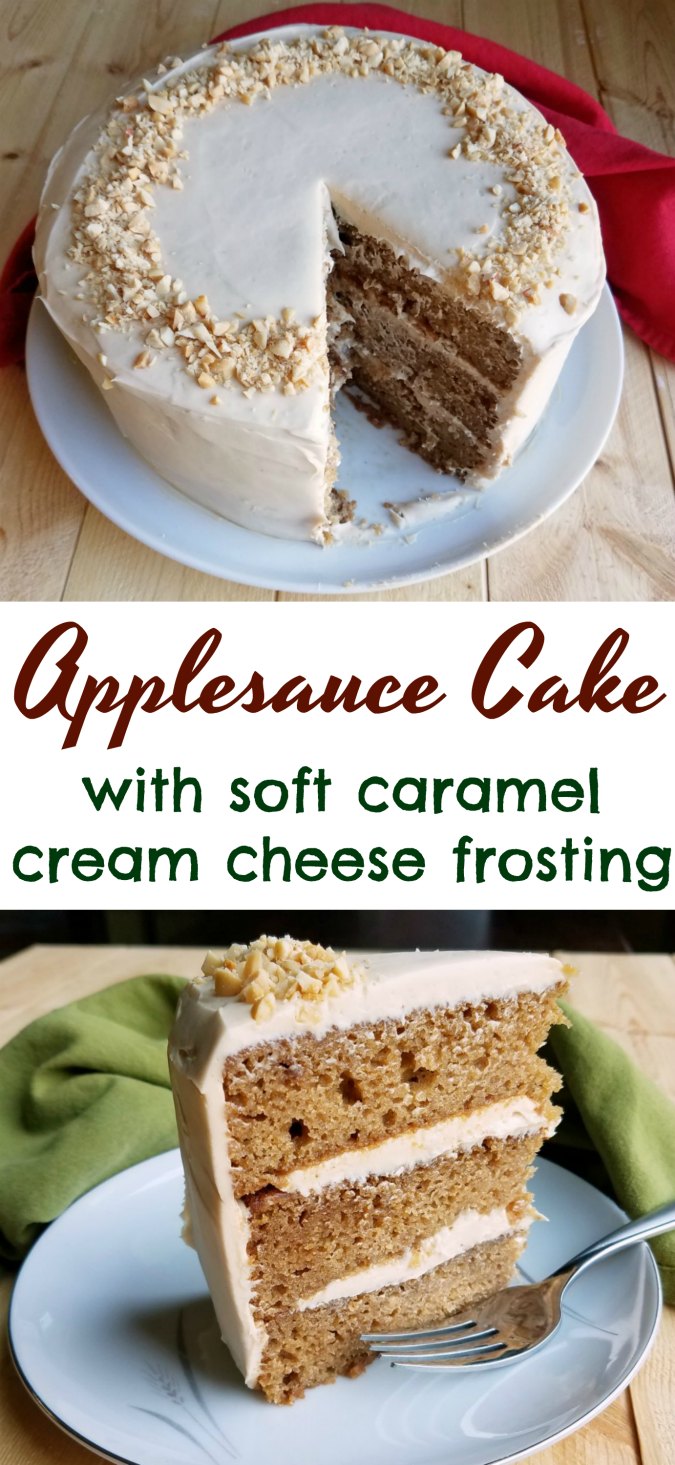 Cooking With Carlee Applesauce Cake With Soft Caramel Cream Cheese