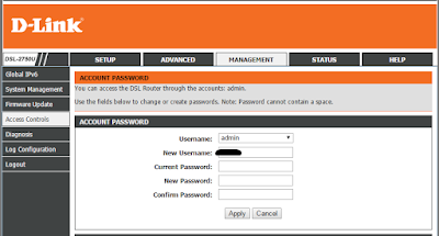Change D-Link Admin Password