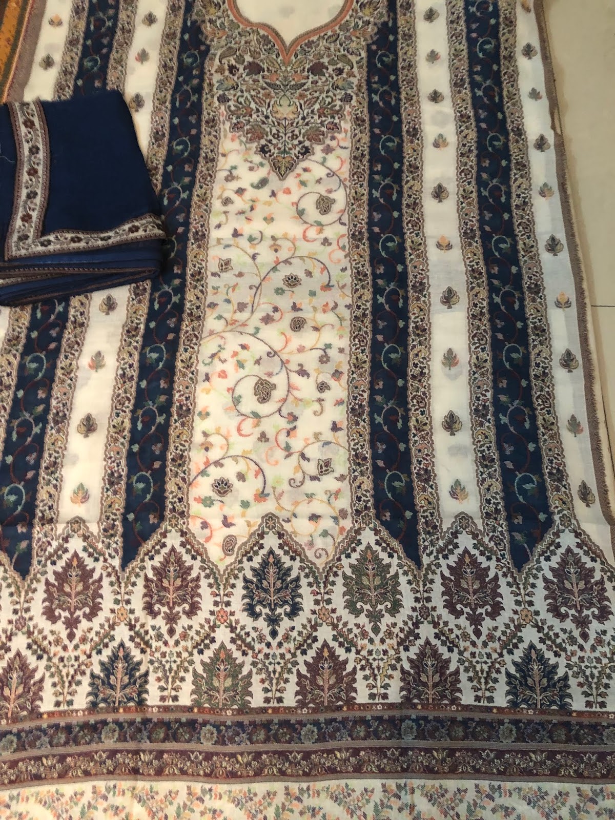 Unstitched Orange Kani Zari Cotton Silk Suit – Kalasheel