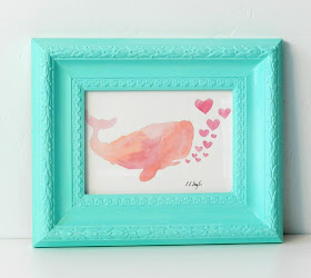 Original Watercolor Pink Whale with Hearts Paintings by Elise Engh: Grow Creative