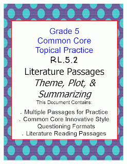 Literacy & Math Ideas: Grade 5 Common Core Reading Assessments ...
