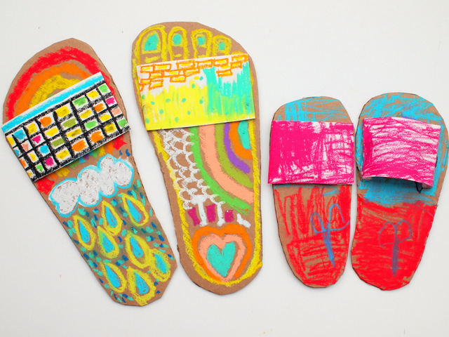 Colorful Flip Flop Art- Great Spring summer art project to do with the kids