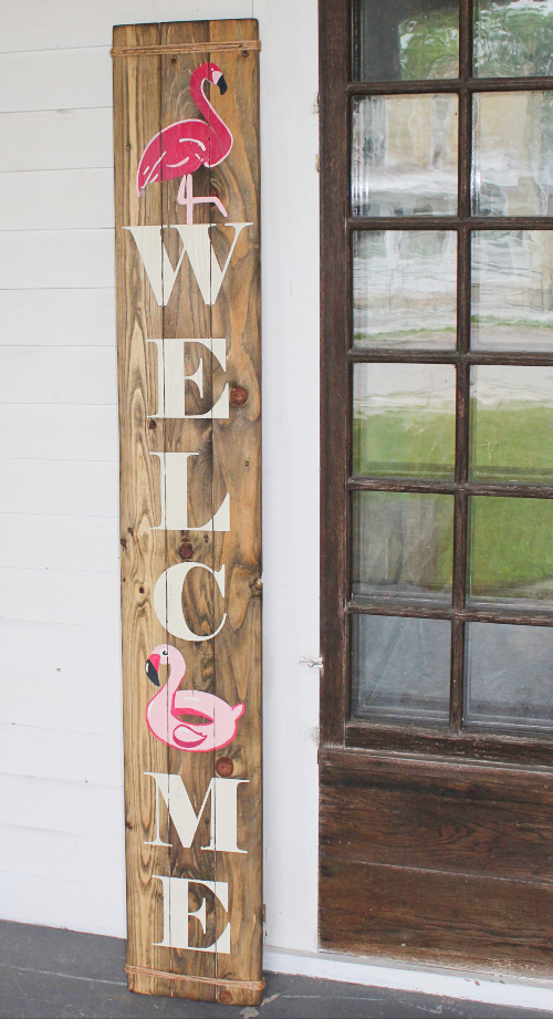 Wooden Welcome Signs Vertical Front Door Beach Coastal Sea Life Theme