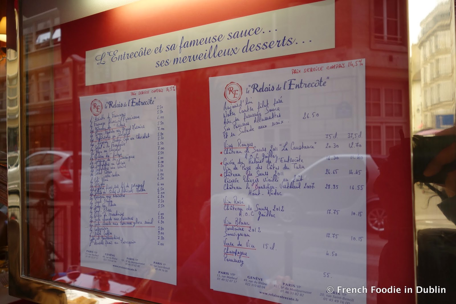 Le Relais De L Entrecôte Paris Menu Taste of Paris: Le Relais de L'Entrecôte (75006) | French Foodie in