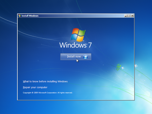 Windows 7 Ultimate Install now