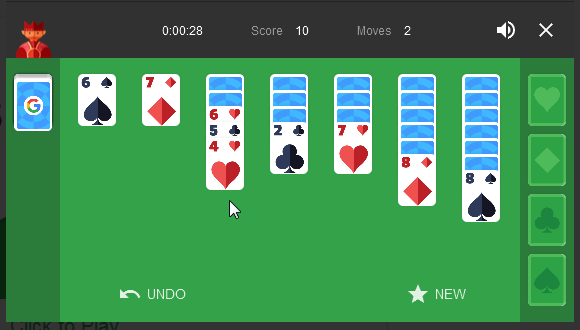 Solitaire in Google