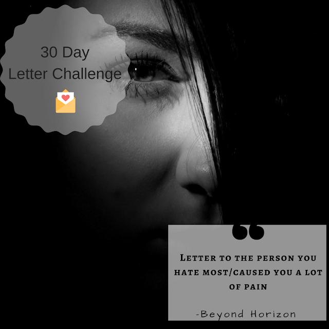 letter writing challenge, girl in dark
