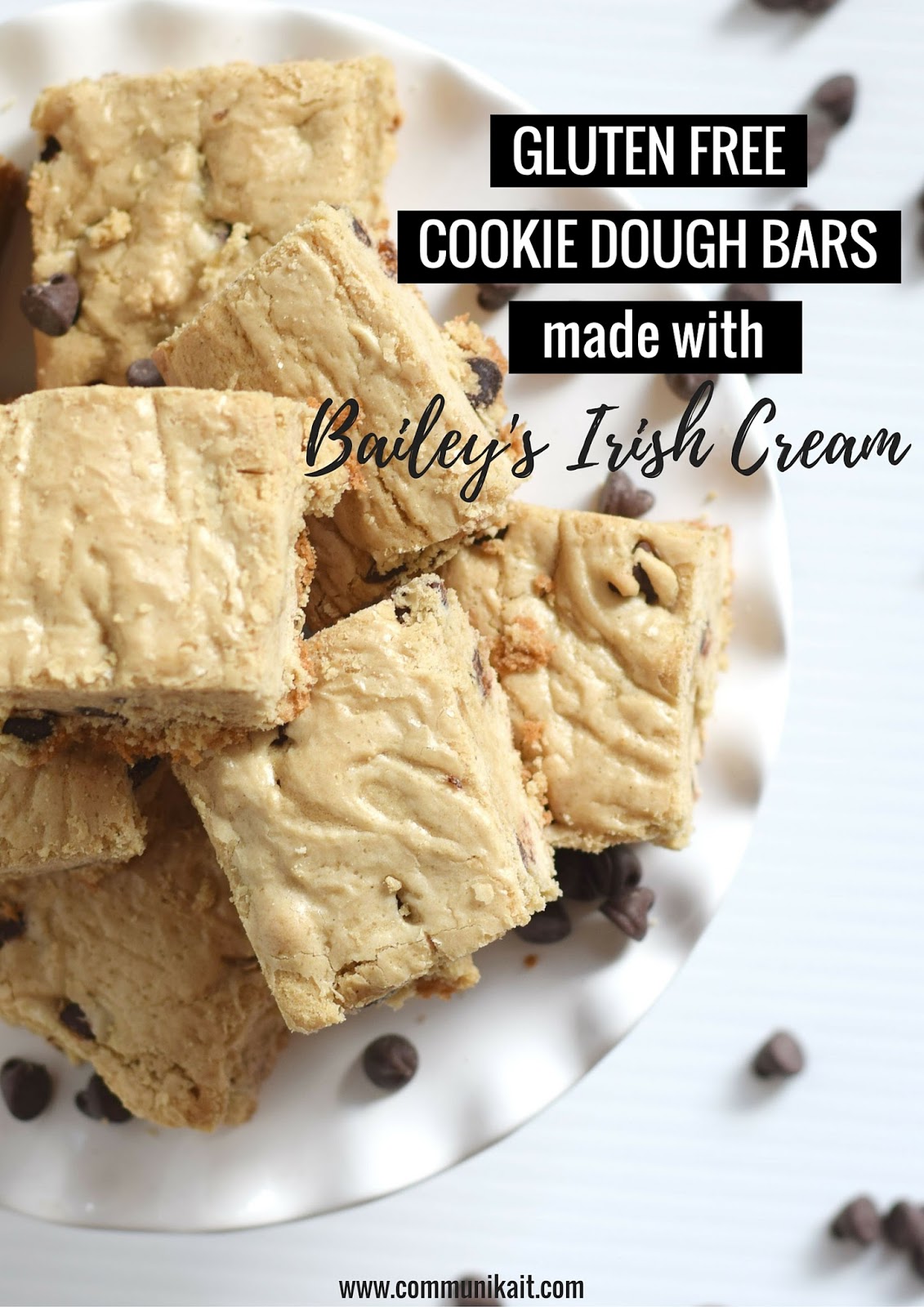 Gluten Free Bailey's Cookie Dough Bars CommuniKait