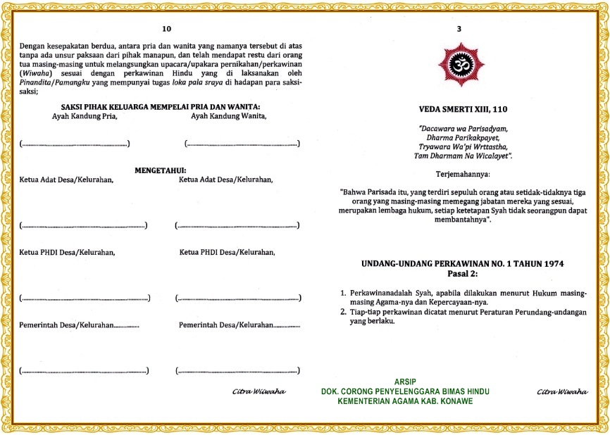 Contoh Surat Nikah