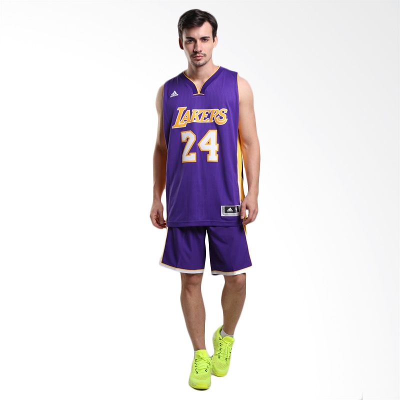 Adidas NBA Los Angeles Lakers Kobe Bryant Swingman Ungu Jersey Basket Pria