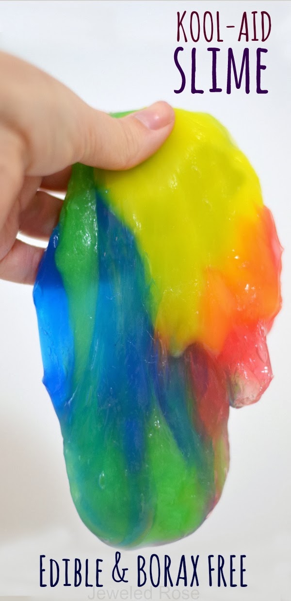 Kool-aid Slime- edible, easy to make, and borax free!