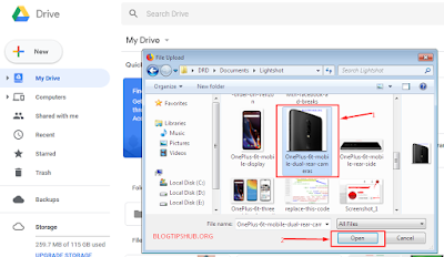 select file to upload