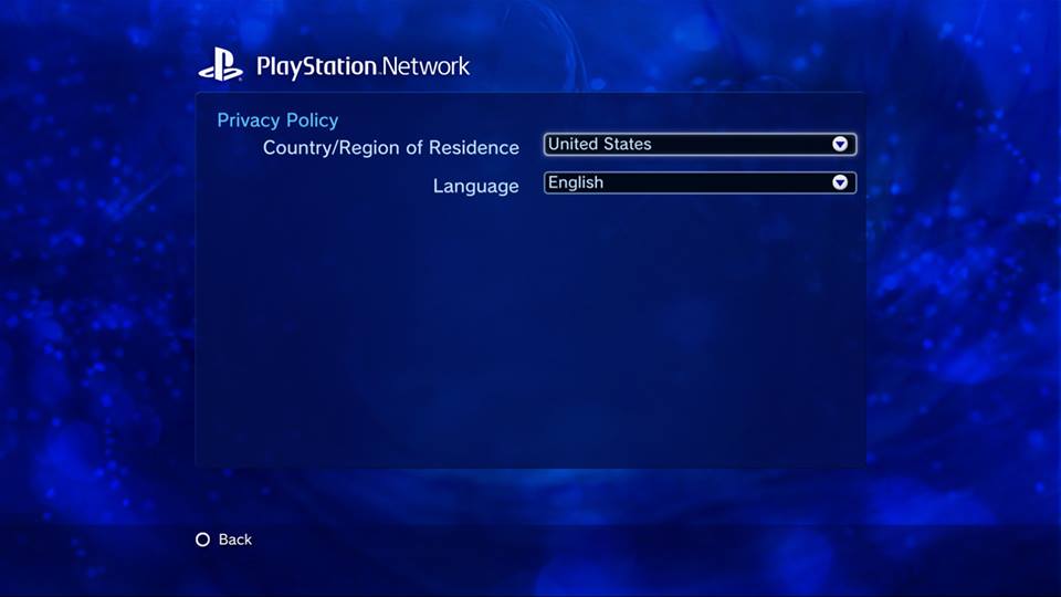 Регистрация playstation network ps3