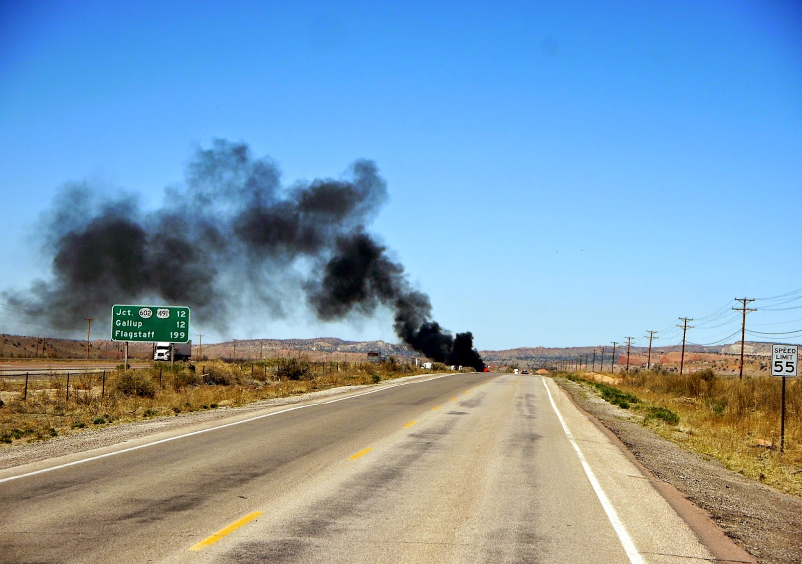 Jim and Bev RV Fire Near Gallup, New Mexico