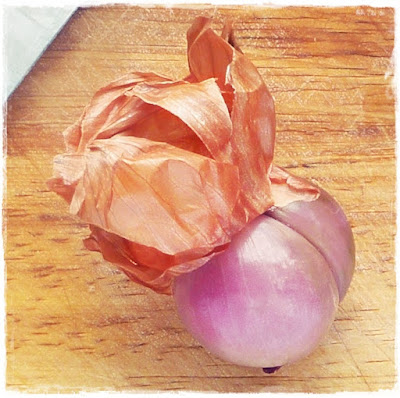 peeled shallot showing separate cloves