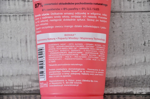 szampon, odżywka i maska l'biotica biovax opuntia oil & mango