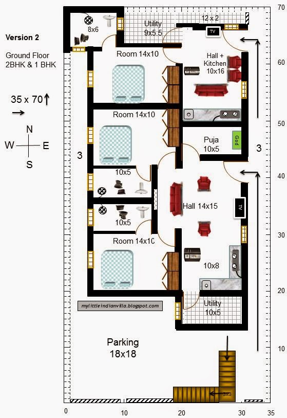 My Little Indian Villa: #20#R13 2BHK and 1BHK in 35x70 (South facing