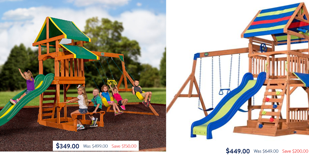 Swing Sets Sale! Backyard Discovery Tucson Cedar Wooden Swing Set 349