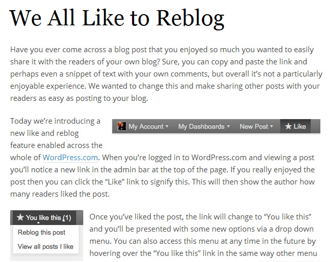 'We all like to Reblog' promotion