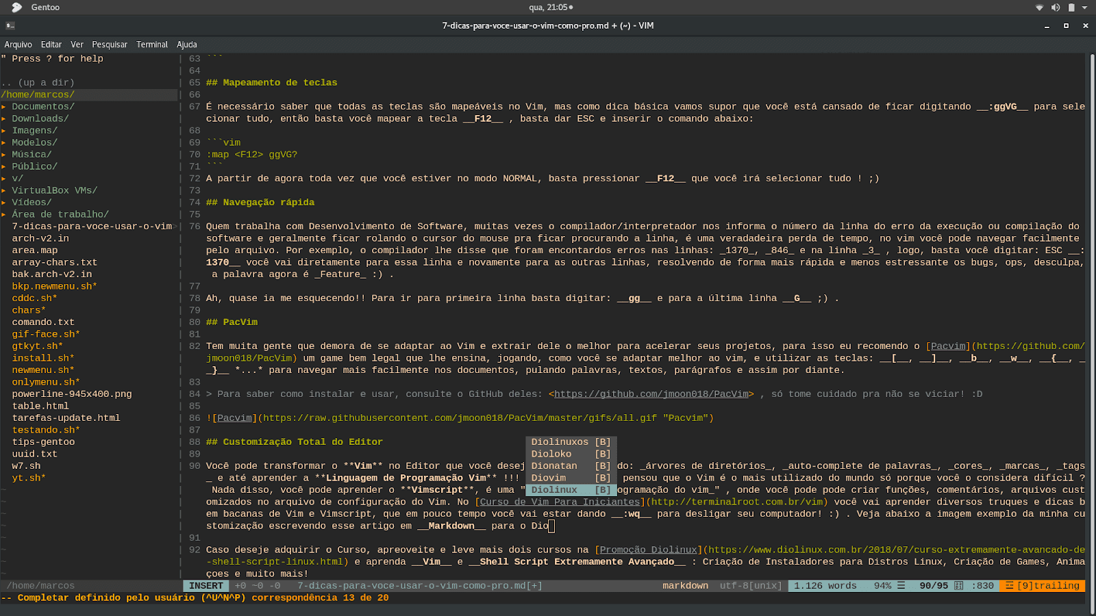 7 dicas para você usar o VIM como um PRO Diolinux